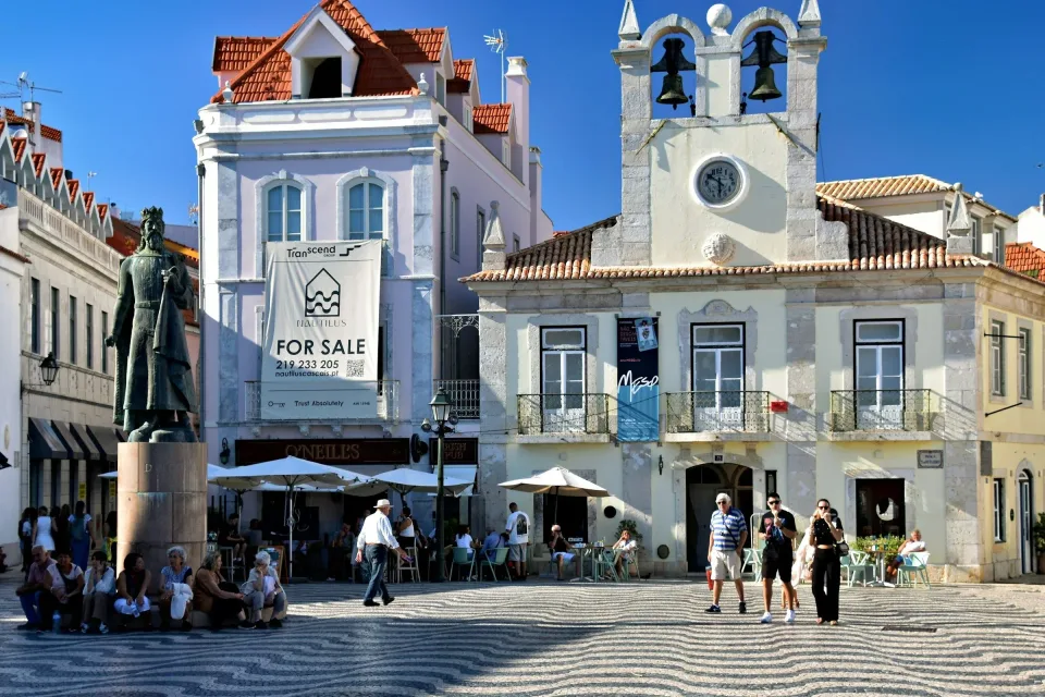 Town square in Cascais, Portugal